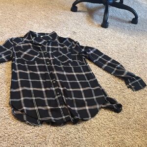 Maurices Black and White Checkered Shirt